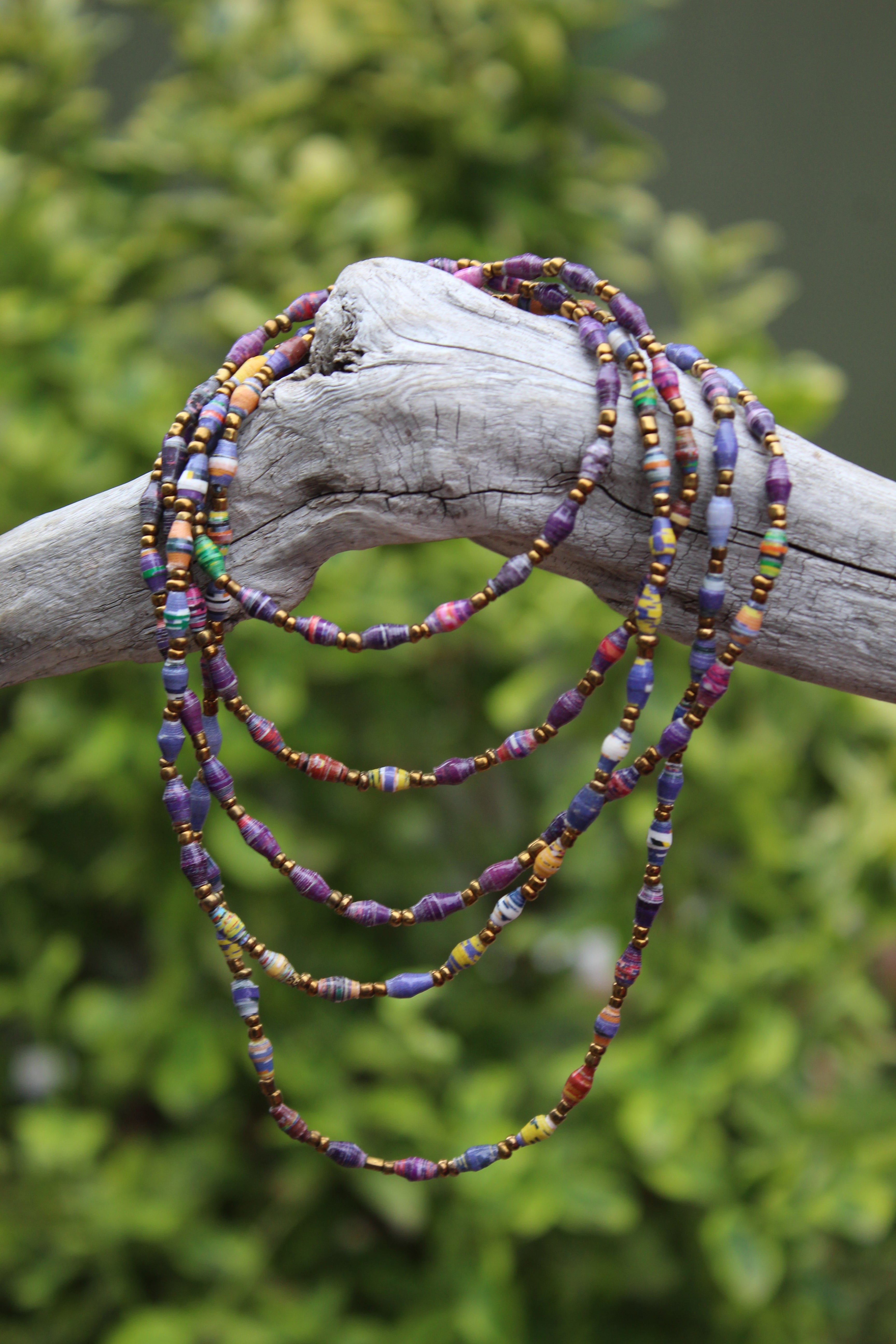 Beads for Joy Handcrafted Paper Bead Necklace & Wrap Bracelet