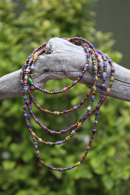 Beads for Joy Handcrafted Paper Bead Necklace & Wrap Bracelet